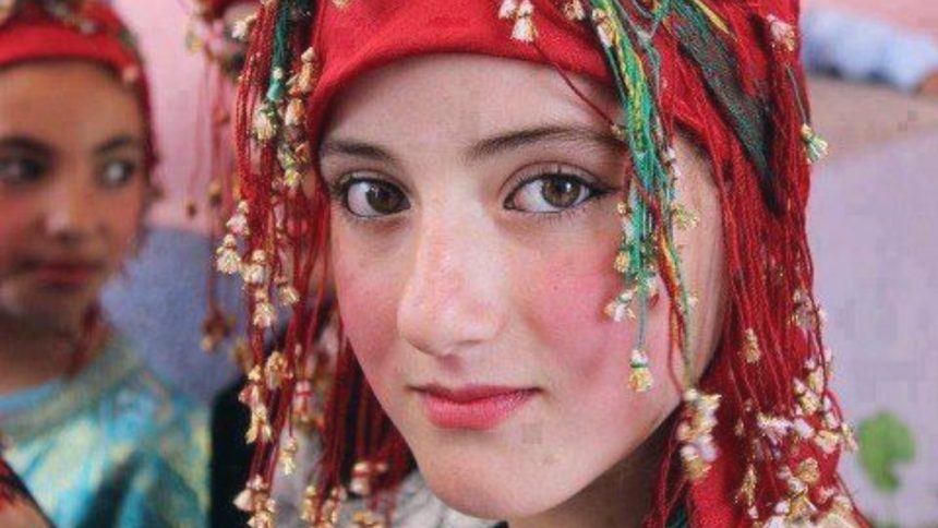 A beautiful young girl looking straight to the camera, showing the natural moroccan beauty secrets